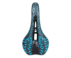 Hollow Bicycle Saddle Good Filling Shockproof Geometric Pattern Bike Seat for MTB - Blue