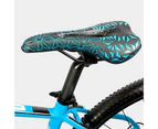 Hollow Bicycle Saddle Good Filling Shockproof Geometric Pattern Bike Seat for MTB - Blue