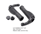 1Pair Handlebar Cover Dust-proof Wear-Resistant Rubber Bicycle Handle Bar Protective Cushion for Refit - Black