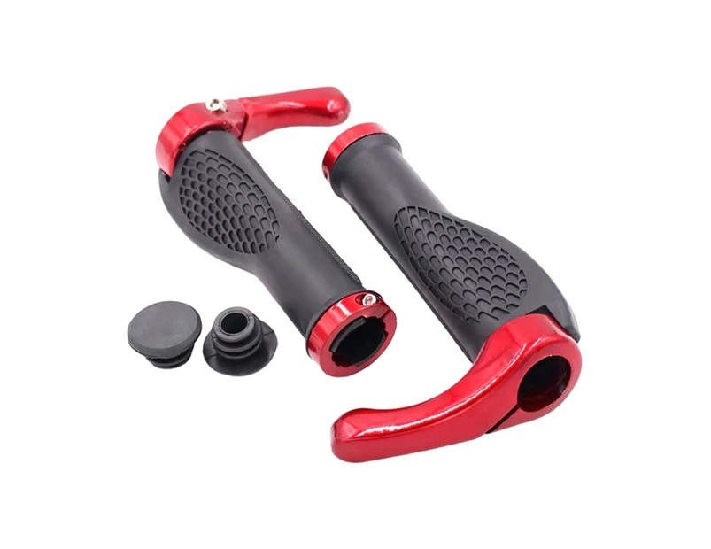 1Pair Handlebar Cover Dust-proof Wear-Resistant Rubber Bicycle Handle Bar Protective Cushion for Refit - Red