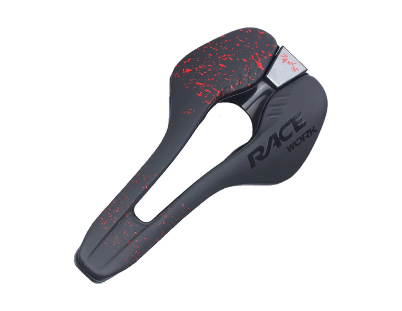 Hollow Bicycle Seat Breathable Good Toughness Letter Design Bike Cushion for Mountain Bike - Red
