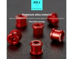 5Pcs/Set Chain Wheel Screw Anti-oxidation Anti-fading Aluminum Alloy Plated Disc Chainring Bolt Bike Accessories - Red