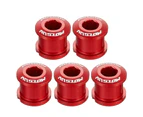 5Pcs/Set Bicycle Cranket Screw Anti-oxidation Fade-less Aluminum Alloy Fixing Plate Chainring Bolt Bike Accessories - Red