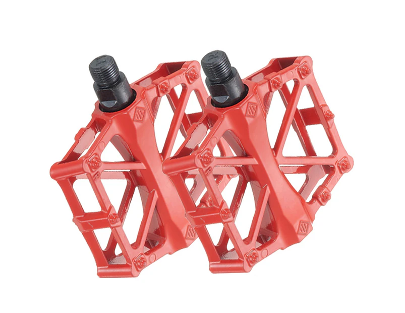 1 Pair Sturdy Bike Pedal X-shaped Force Structure Not Easily Deformed Safe Durable Cycling Pedal for Outdoor - Red