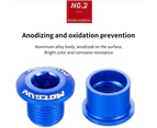 5Pcs/Set Chain Wheel Screw Anti-oxidation Anti-fading Aluminum Alloy Plated Disc Chainring Bolt Bike Accessories - Blue