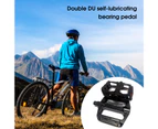 1 Pair Ultralight Riding Pedals Double DU Aluminum Alloy Left Right Distinction Bike Pedals for MTB - Black