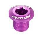 5Pcs/Set Chain Wheel Screw Anti-oxidation Anti-fading Aluminum Alloy Plated Disc Chainring Bolt Bike Accessories - Purple