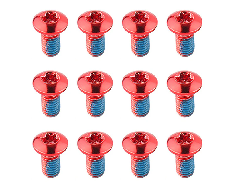 12Pcs Bolany Chainring Bolts Anti-rust Fade-less Bike Parts Bike Crank Fixing Bolt Kit for Bicycle - Red