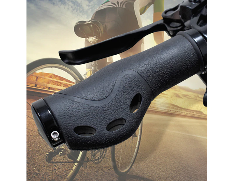 1 Pair Shock Absorption Handlebar Cover Comfortable to Hold Eco-friendly Stable Support Handle Grip Cover for Bicycle - Black