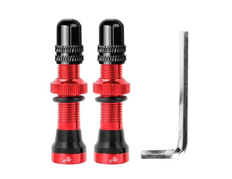 40MM High Hardness Bike Valve Core CNC Process Prevent Air Leakage Components Bike Vacuum Valve Core for Cycling - Red