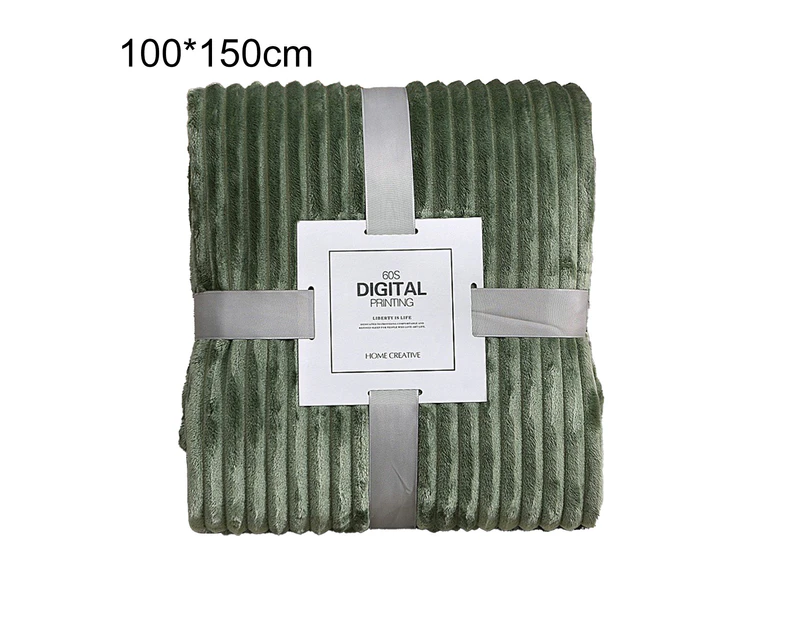 Skin-friendly Soft Throw Blanket Polyester Air Conditioned Blanket for Sofa Grass Green