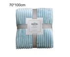Skin-friendly Soft Throw Blanket Polyester Air Conditioned Blanket for Sofa Water Blue