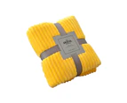Skin-friendly Soft Throw Blanket Polyester Air Conditioned Blanket for Sofa Bright Yellow