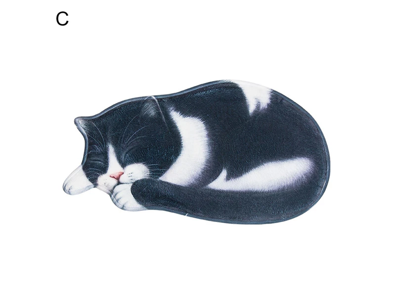 Door Mats Decorative Animal Shape Washable Adorable Sleeping Cat Doormat for Entryway C