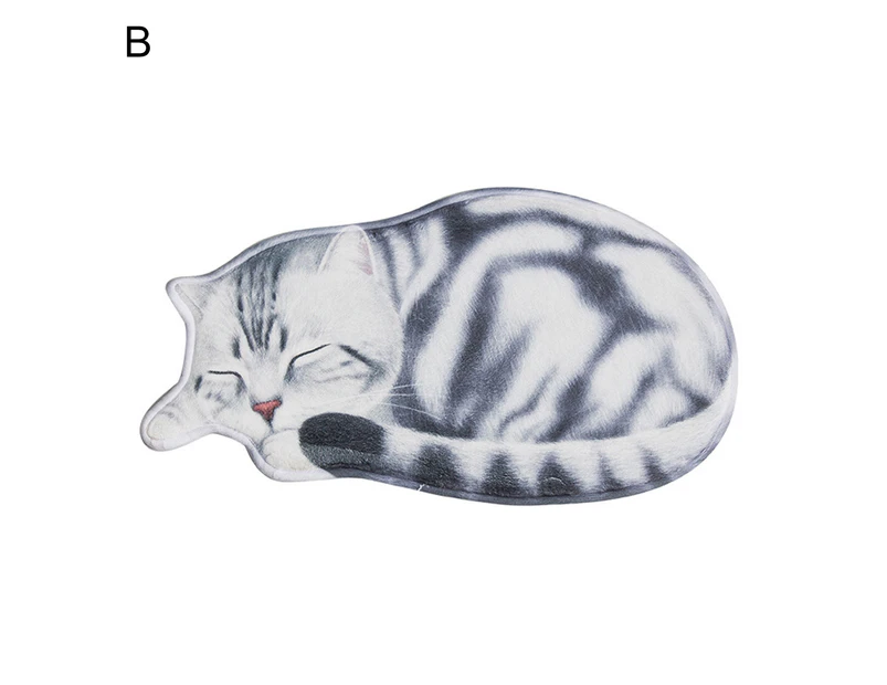 Door Mats Decorative Animal Shape Washable Adorable Sleeping Cat Doormat for Entryway B