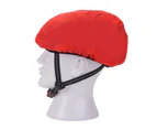 Reflective Helmet Dustproof Cover Waterproof Wear-resistant Solid Color Cycling Helmet Cover Cycling Equipment - Red
