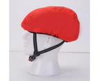 Reflective Helmet Dustproof Cover Waterproof Wear-resistant Solid Color Cycling Helmet Cover Cycling Equipment - Red
