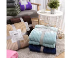 Winter Soft Striped Warm Bed Throw Blanket Bedspread Sofa Bedroom Decoration Khaki