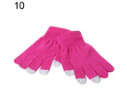 Women Men Winter Warm Texting Capacitive Smartphone Touch Screen Gloves - Hot  Pink