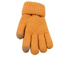 Women Man Winter Knit Touch Screen Gloves Texting Capacitive Smartphone - Khaki