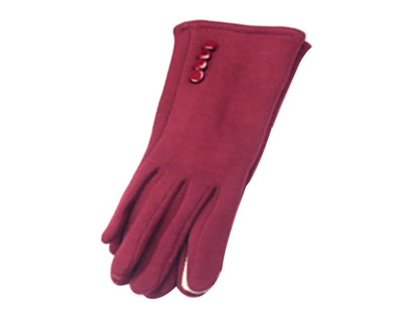 Winter Outdoor Women Warm Touch Screen Gloves Full Finger Mittens - Red
