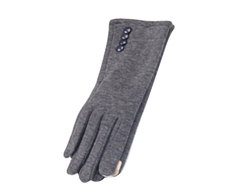Winter Outdoor Women Warm Touch Screen Gloves Full Finger Mittens - Gray