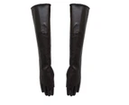 Gloves Full Finger Windproof Faux Leather Long Arm Gloves for Shopping - Deep Coffee