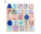 Wooden Macaroon Color 3D Alphabet Digital Number Puzzle Board Education Kids Toy 3#