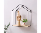 Multi-use Metal Wall Storage Shelf Stable Mounted Visual Effect Vase Organizer Shelf for Home Black