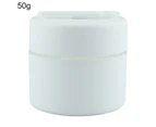 30/50g Refillable Jar Pot Matte Double Layer Face Cream Empty Bottle Cosmetic Container Makeup Tool with Magnetic Spoon for Travel-White 50g