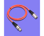 Audio Cable Durable High Performance Three Colors Optional XLR Male to Female Audio Wire for Microphone-Red 1M
