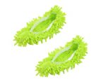 2Pcs/10Pcs Bathroom Kitchen Cleaner Mop Fuzzy Slipper Floor Cleaning Shoe Cover-Green