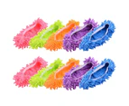 2Pcs/10Pcs Bathroom Kitchen Cleaner Mop Fuzzy Slipper Floor Cleaning Shoe Cover-Purple