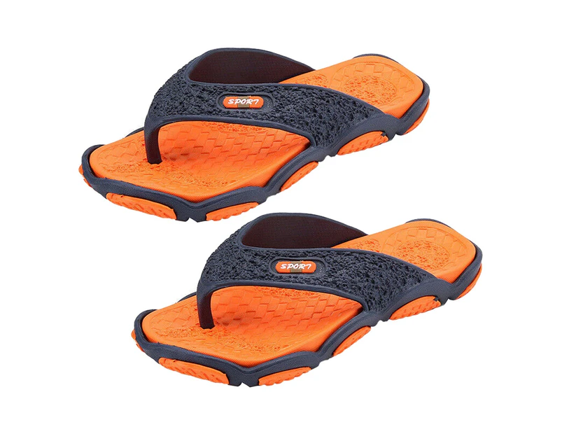 Summer Men\'s Non-slip Multicolor Sandals Slippers Flip-flops Beach Casual Shoes-Orange 43