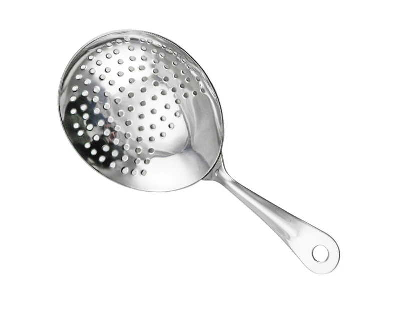 Julep Strainer Professional Comfortable Grid 304 Stainless Steel Ergonomic Handle Cocktail Strainer Spoon Kitchen Tools-Silver
