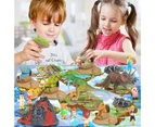 Dinosaur Toy High Simulation Early Education Safe Dinosaur Model Play Mat Tree Playset for Gift