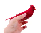 6/12Pcs Christmas Bird Clip Bright Realistic Reusable Gifts Festival Props Crafts Xmas Tree Decoration Red Feather Artificial Birds Party Supplies-Red 1