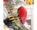 1 Box Christmas Tree Pine Cones Ornaments Artificial Pine Cone Hanging Pendant with Lanyard for Christmas Home Decor-Red