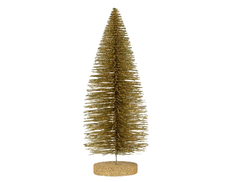 Tabletop Mini Christmas Tree Multi-color Artificial Pine Tree Decor with Base for Christmas Party Home Desktop-Golden 30cm