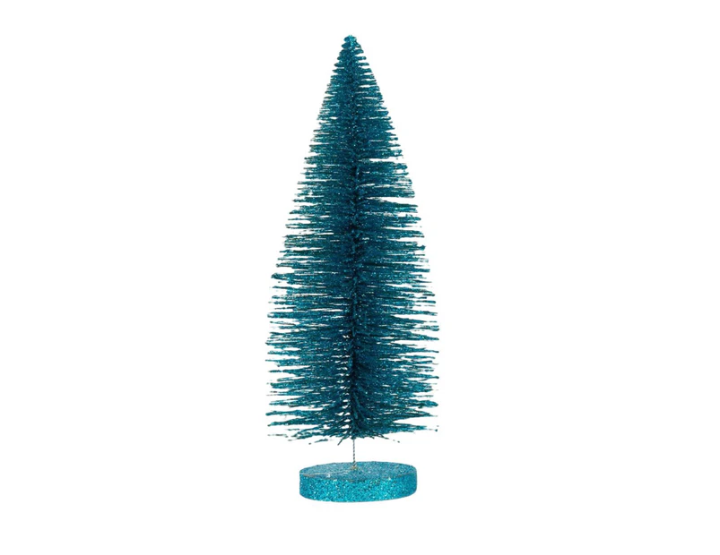 Tabletop Mini Christmas Tree Multi-color Artificial Pine Tree Decor with Base for Christmas Party Home Desktop-Royal Blue 20cm