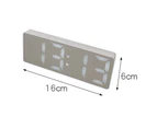 Digital Alarm Clock Precise Mute Time Display Large Screen Luminous Desktop LED Clock for Home-White