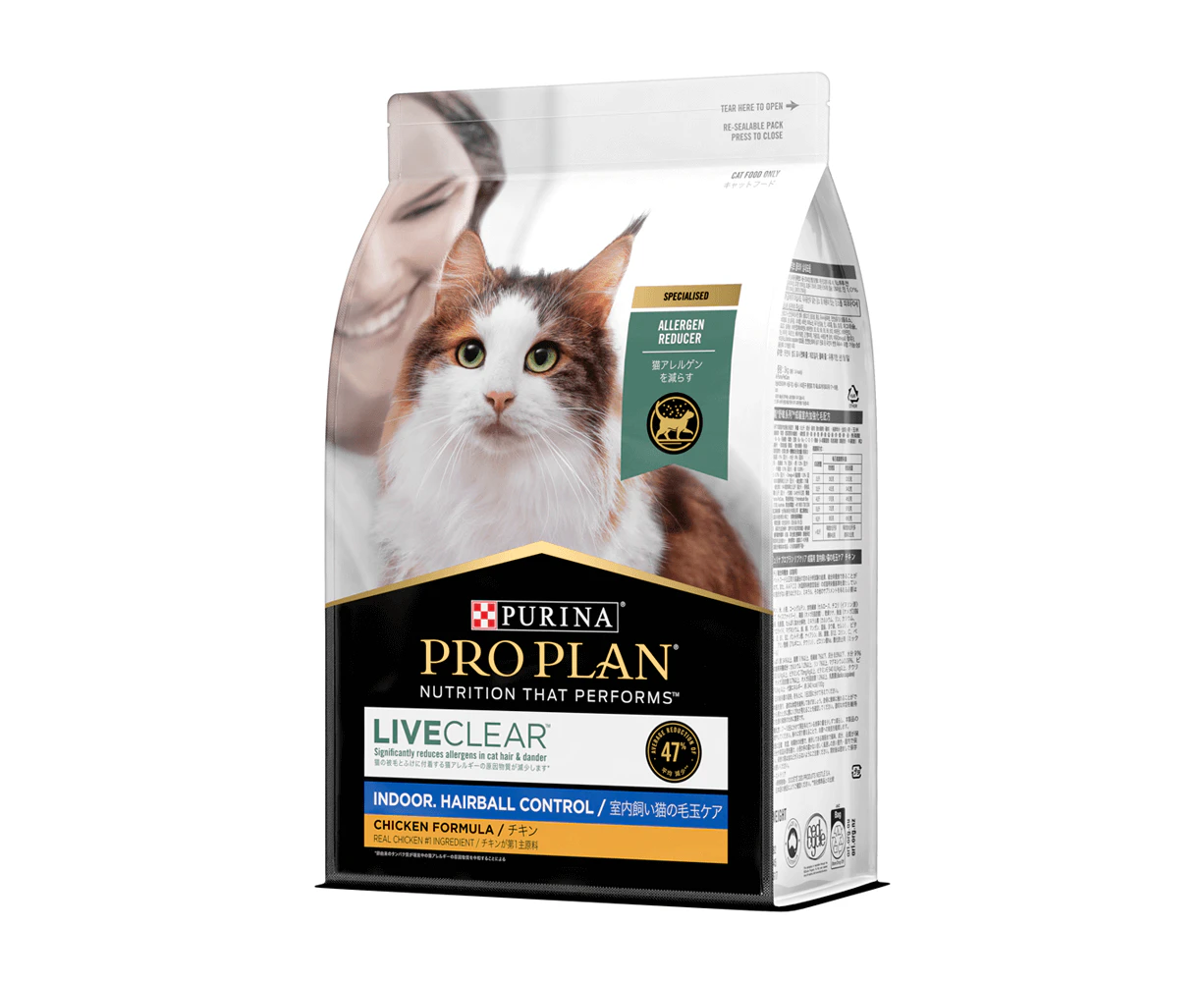 Pro Plan Adult Live Clear Indoor Hairball Control Dry Cat Food Chicken 3kg