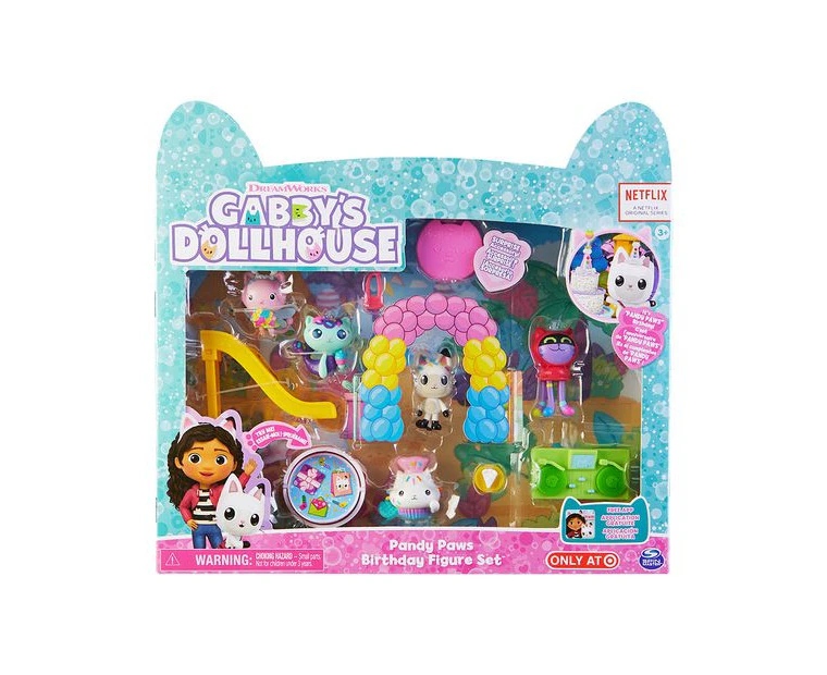 Gabby's Dollhouse Pandy Paws' Birthday Figure Set