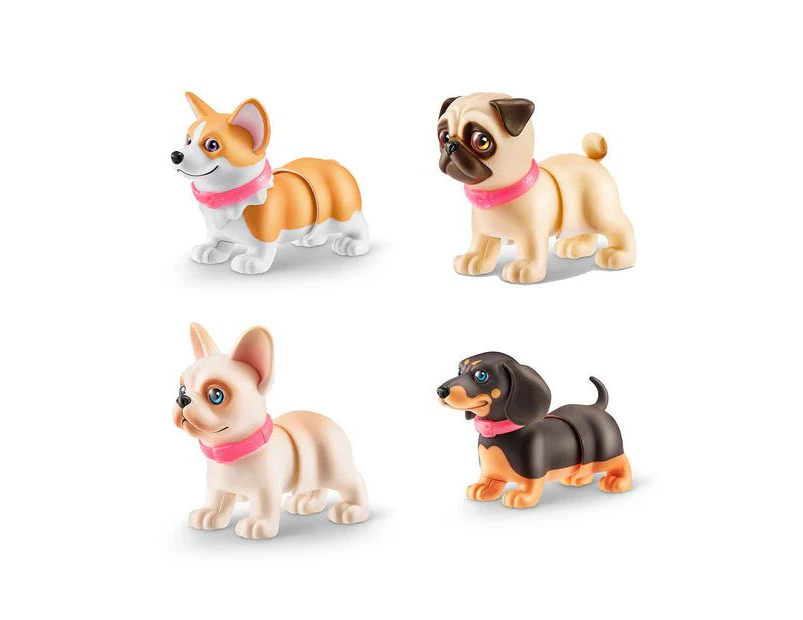 Pets Alive Booty Shakin Pups (Frenchie & Dachshund) by Zuru 2 Pack Interactive Mini Dog Toys That Walk, Waggle, and Booty Shake, Electronic Puppy Toy