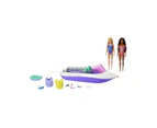 Barbie Mermaid Power Dolls, Boat and Accessories - Purple