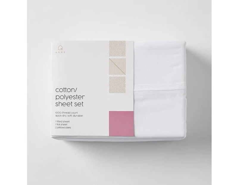 Target 1000 Thread Count Cotton/Polyester Sheet Set - White