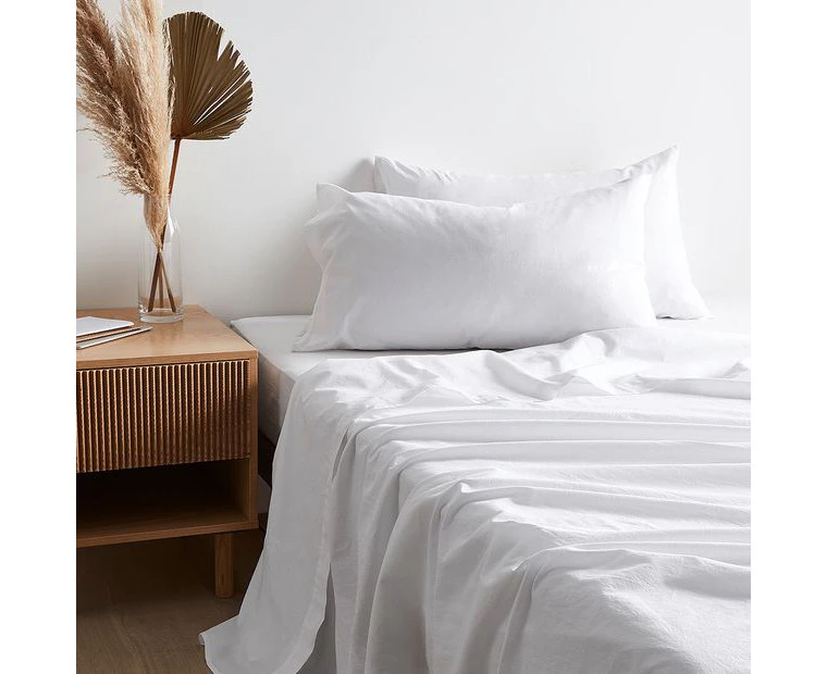 Arlo Stonewash Sheet Set - White