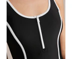 Target Sporty Zip Front One Piece Bathers - Black