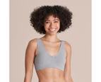 Rib Plunge Crop Top - Lily Loves - Grey