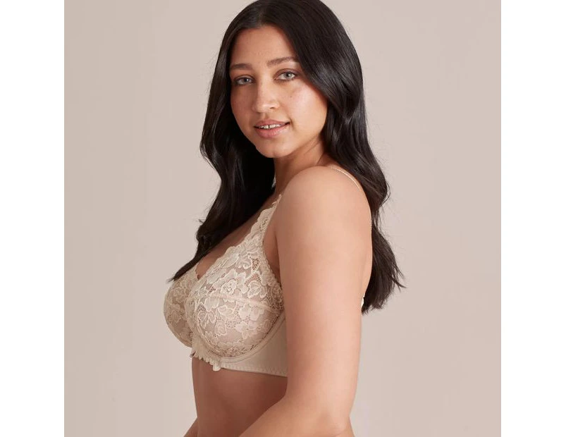 Target Fuller Figure Cup Soft Lace Underwire Bra; Style: X53051 - Brown